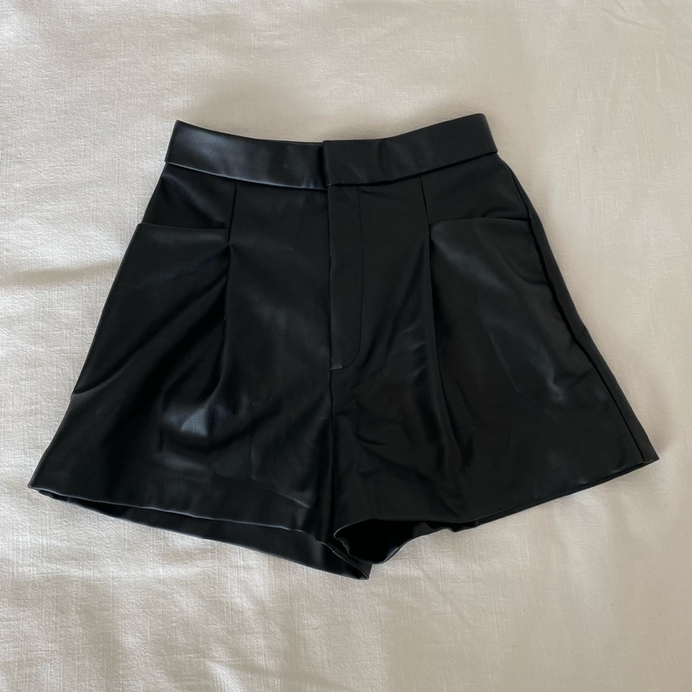 Zara leather shorts